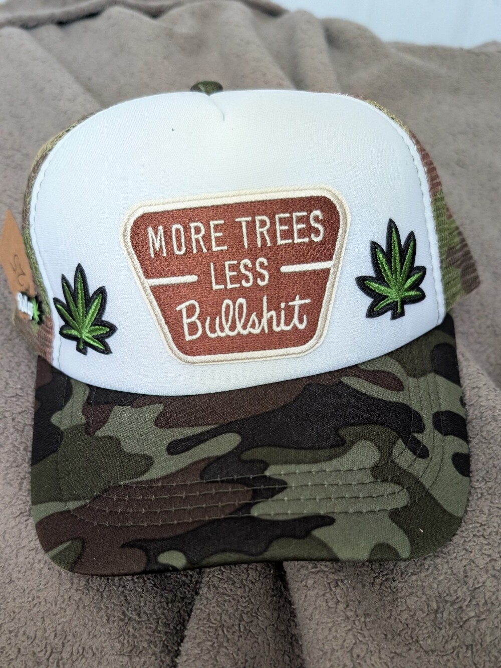 More Trees Less Bullshit Camp Trucker Hat